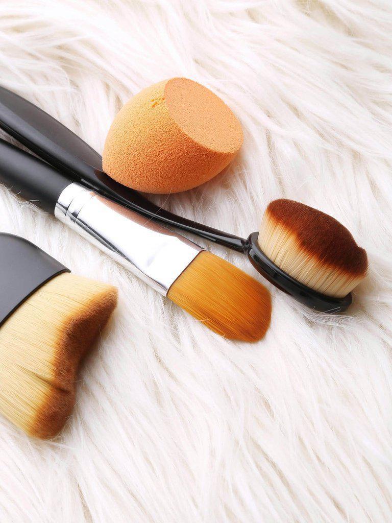 3Pcs Makeup Brush Set With Puff--Des Mess