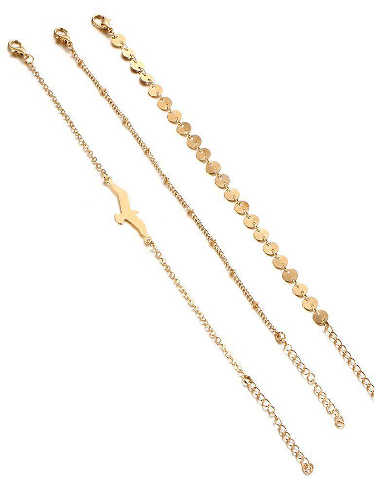 Bird & Sequin Design Chain Bracelet Set--Des Mess